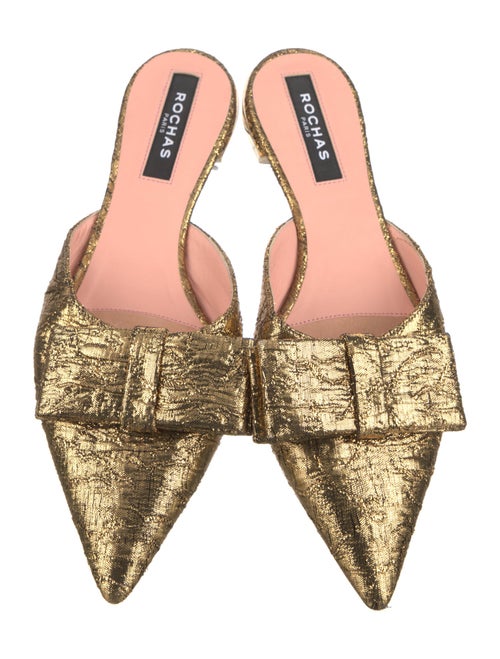 Rochas Printed Bow Accents Mules