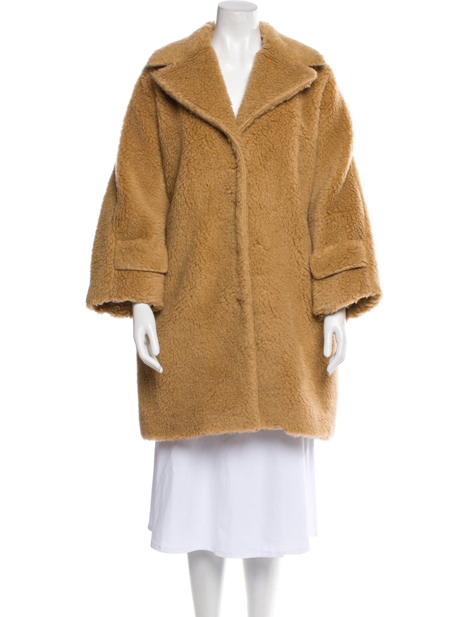 Rochas Wool Faux Fur Coat