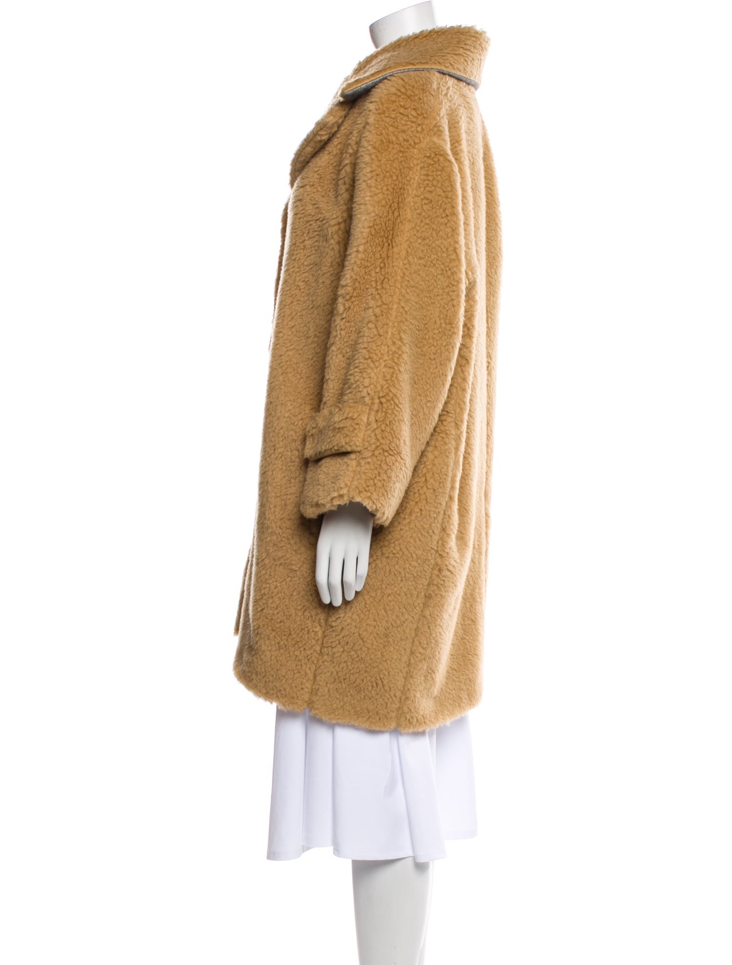 Rochas Wool Faux Fur Coat