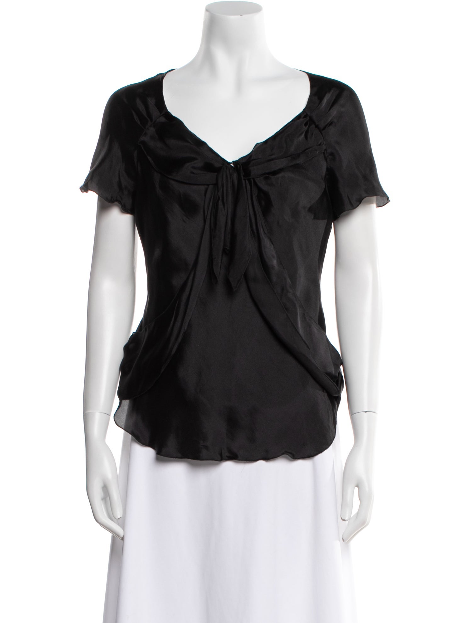 Rochas Silk V-Neck Blouse