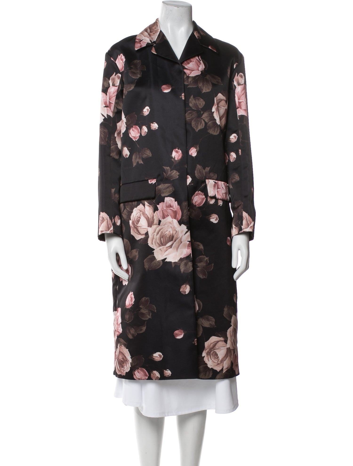 Rochas Floral Print Trench Coat