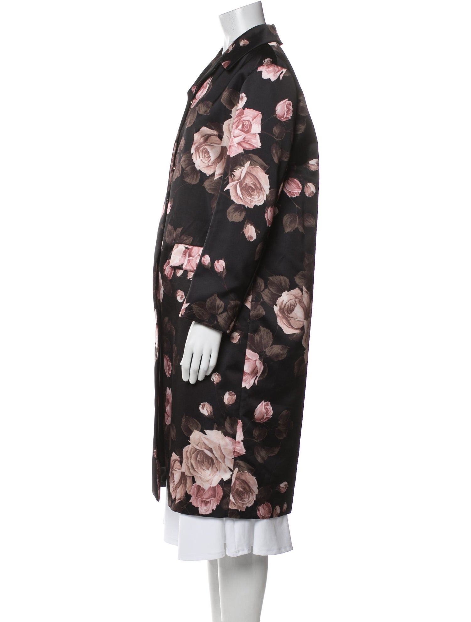 Rochas Floral Print Trench Coat