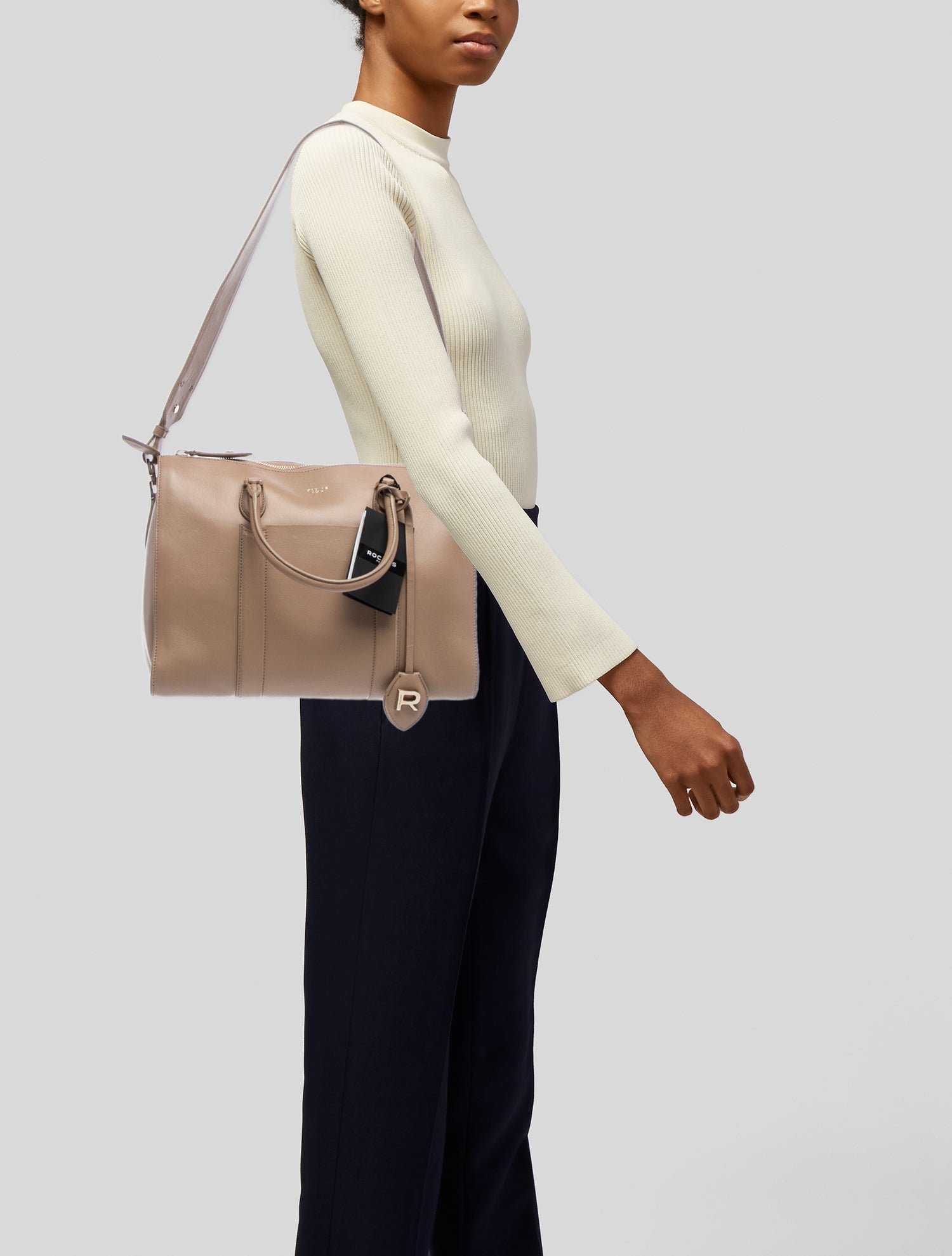 Rochas Leather Top Handle Bag