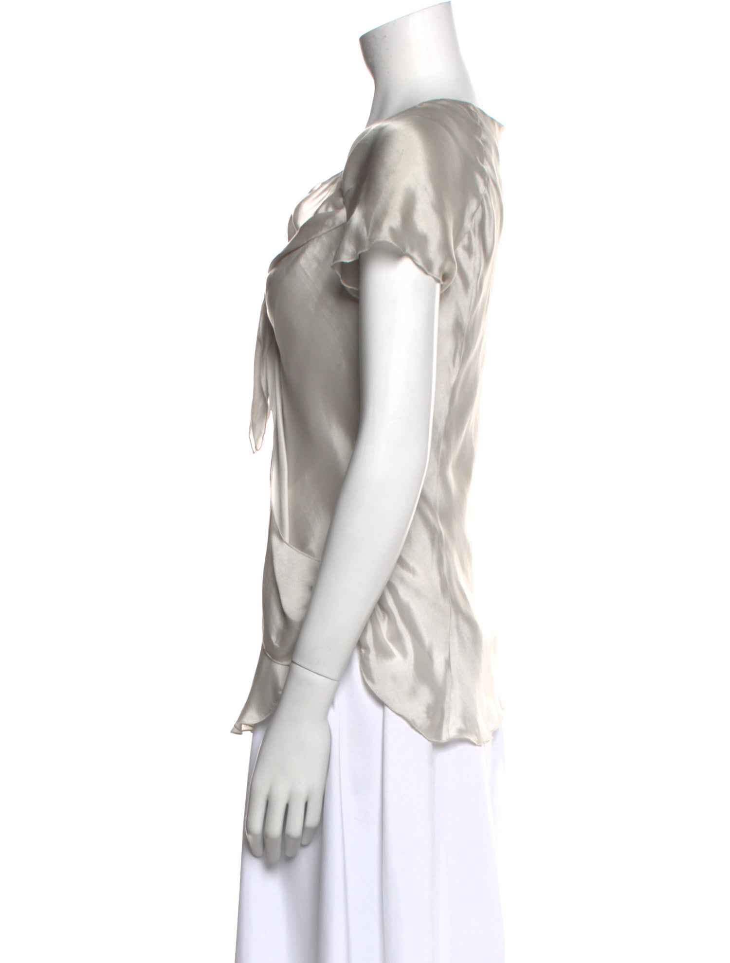 Rochas Silk V-Neck Blouse