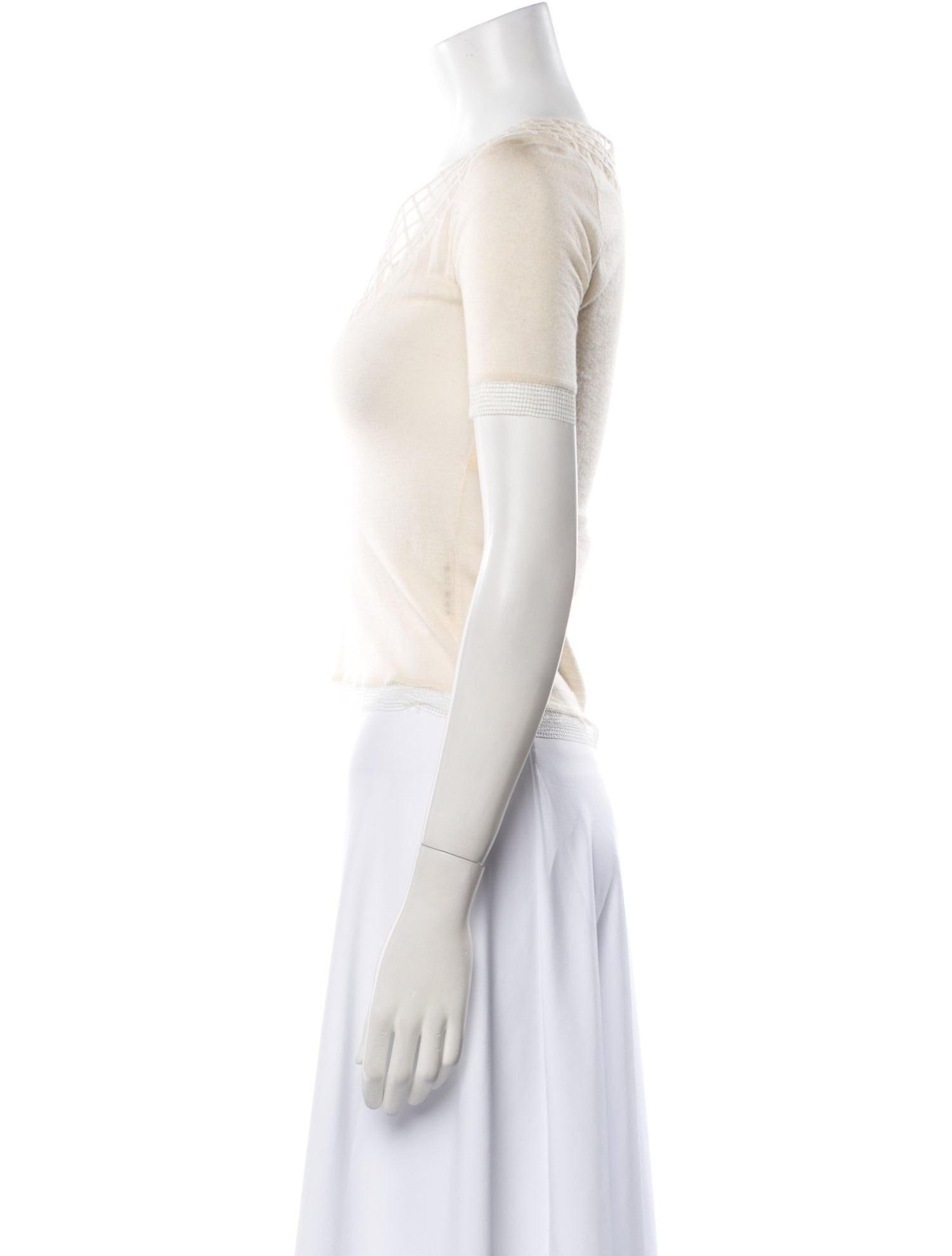 Rochas Cashmere Scoop Neck Crop Top