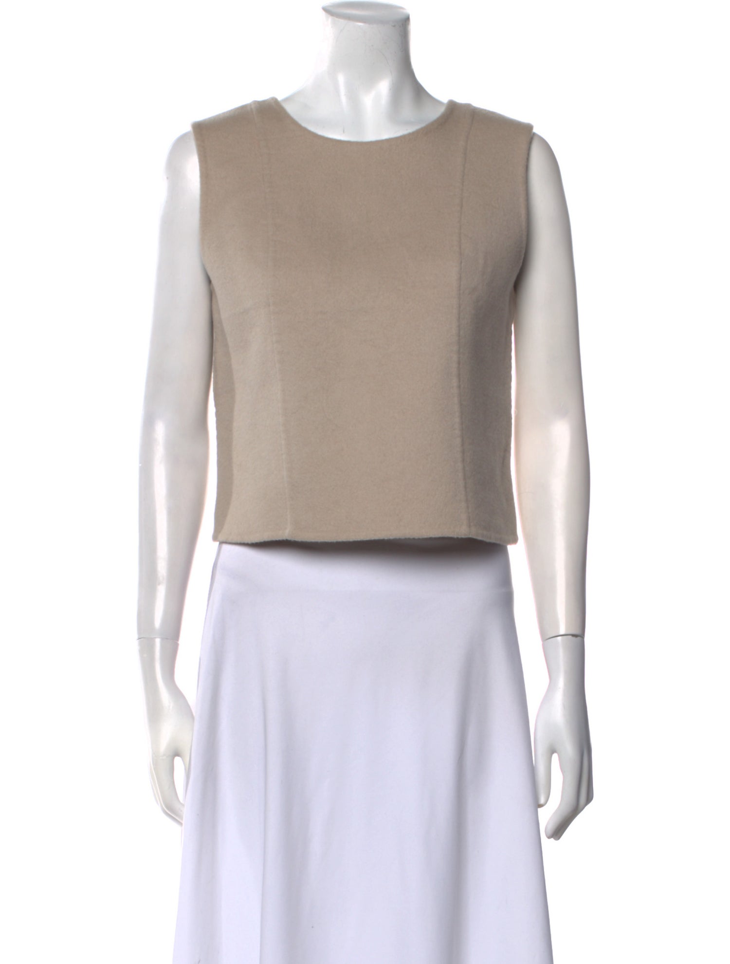 Rochas Virgin Wool Scoop Neck Crop Top