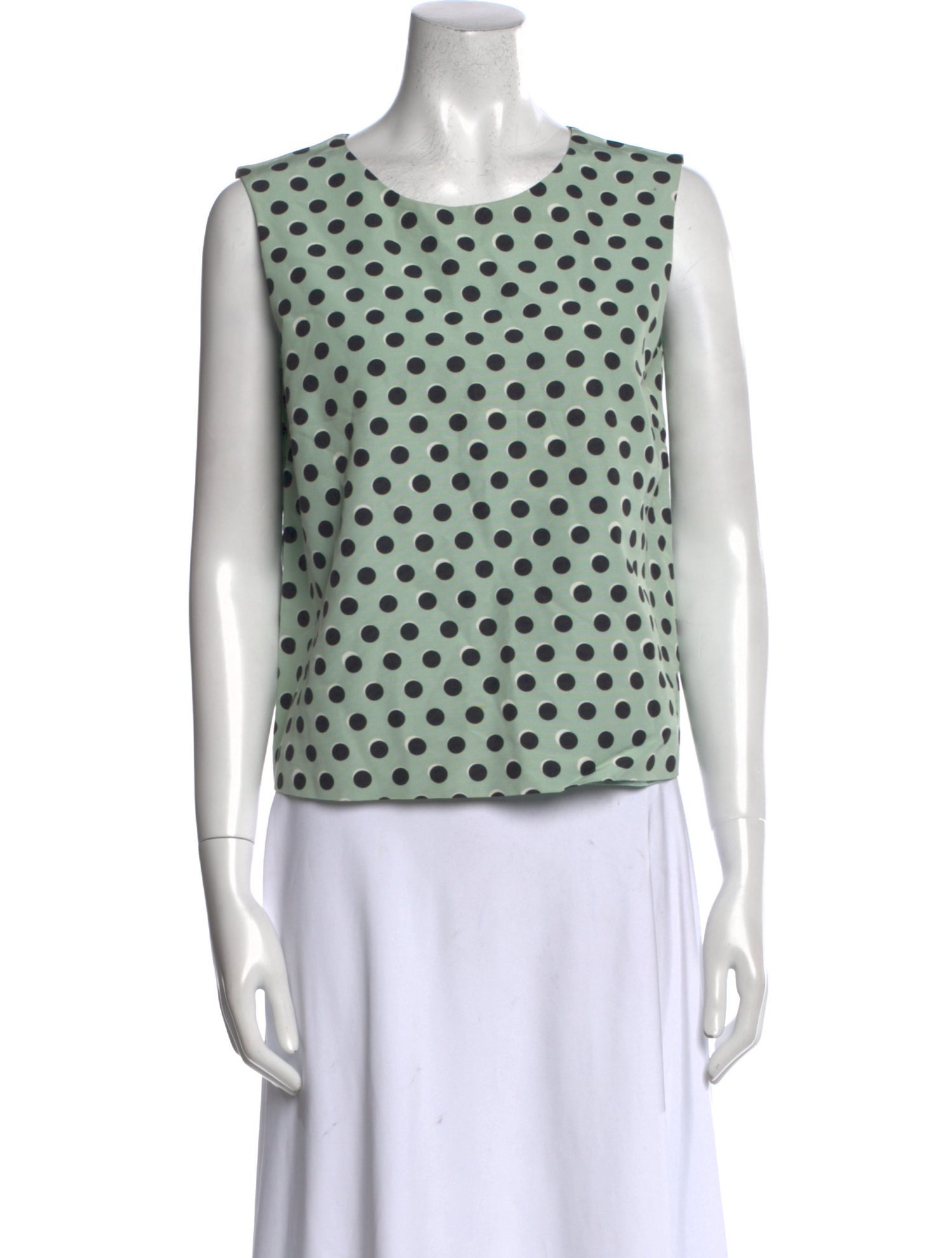 Rochas Polka Dot Print Crew Neck Top