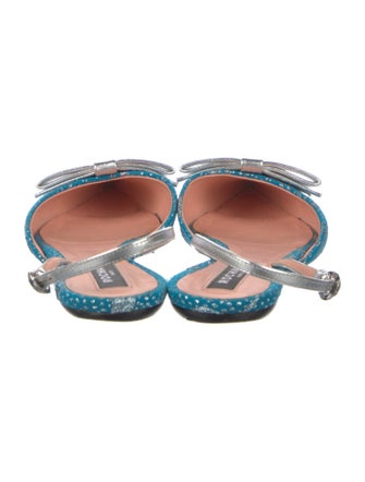 Rochas Animal Print Glitter Accents Slingback Flats