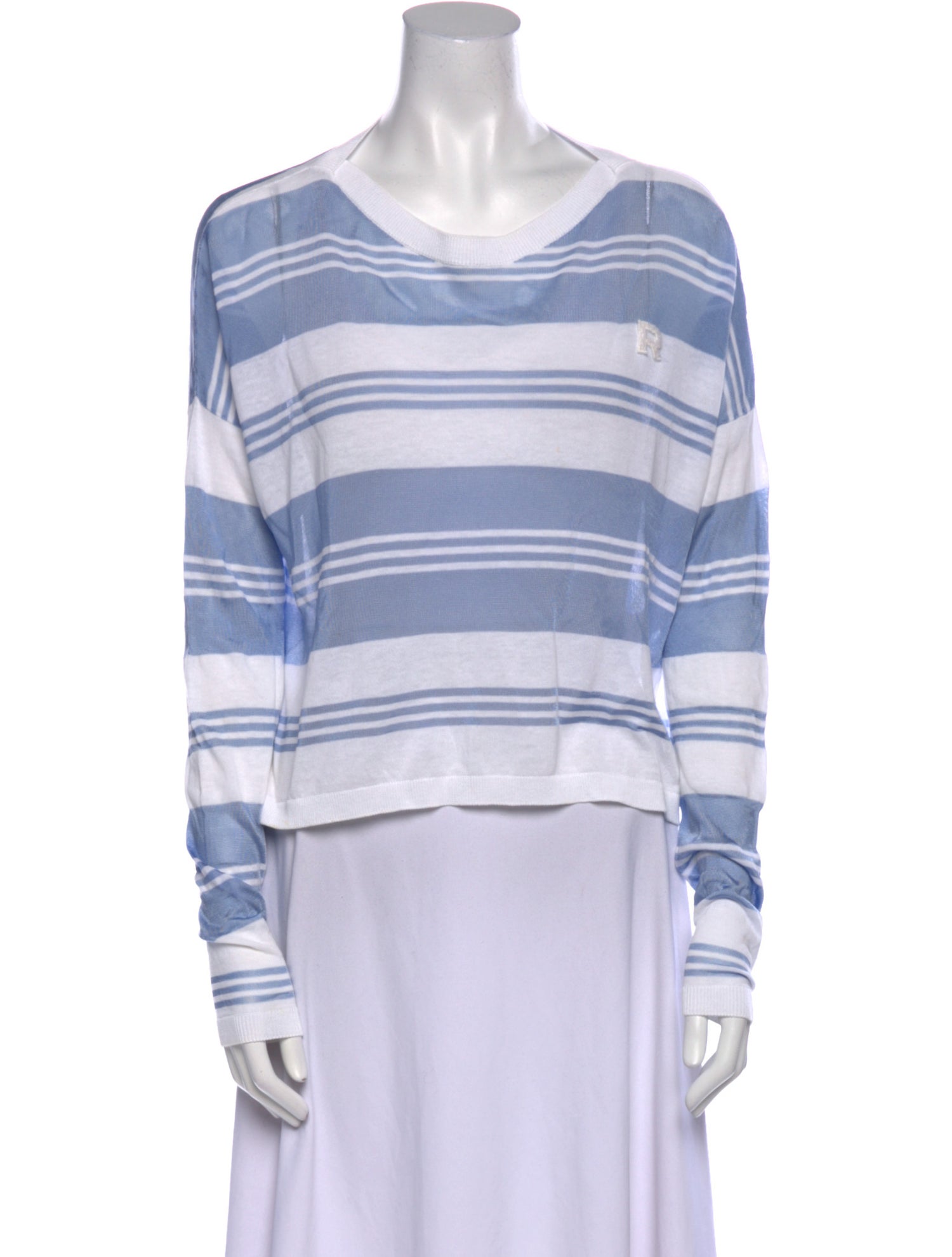 Rochas Striped Scoop Neck Top