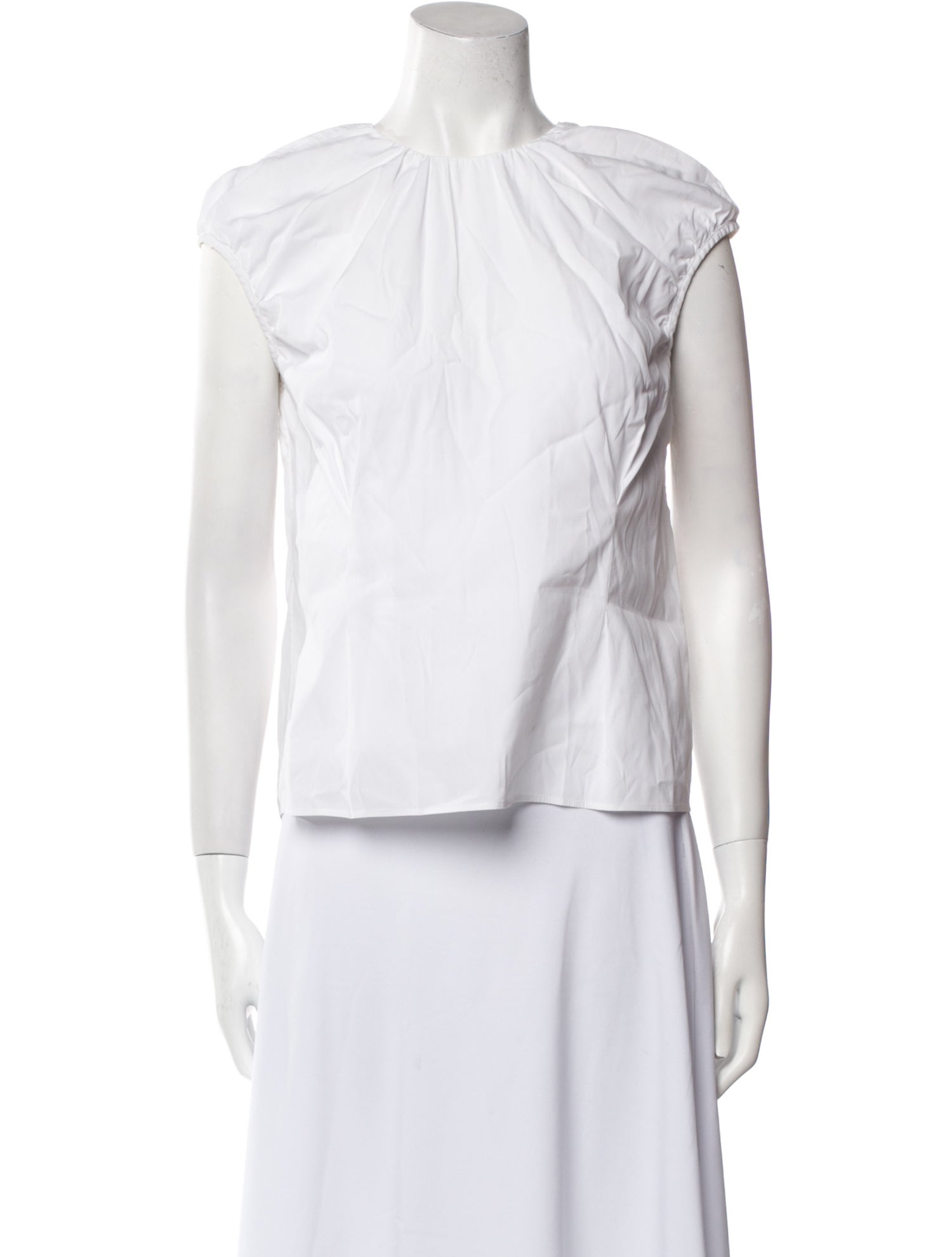 Rochas Crew Neck Sleeveless Crop Top