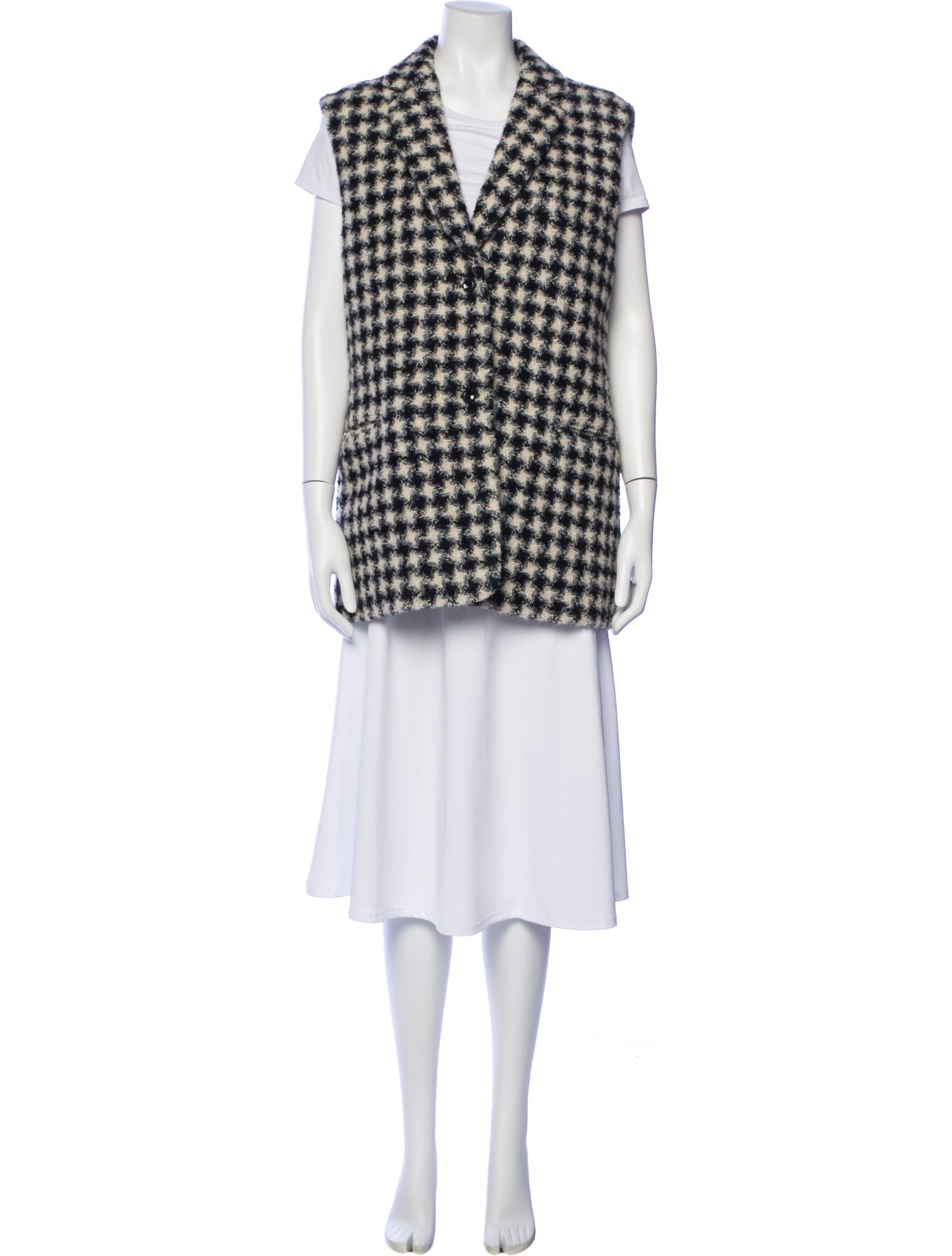 Rochas Wool Plaid Print Vest