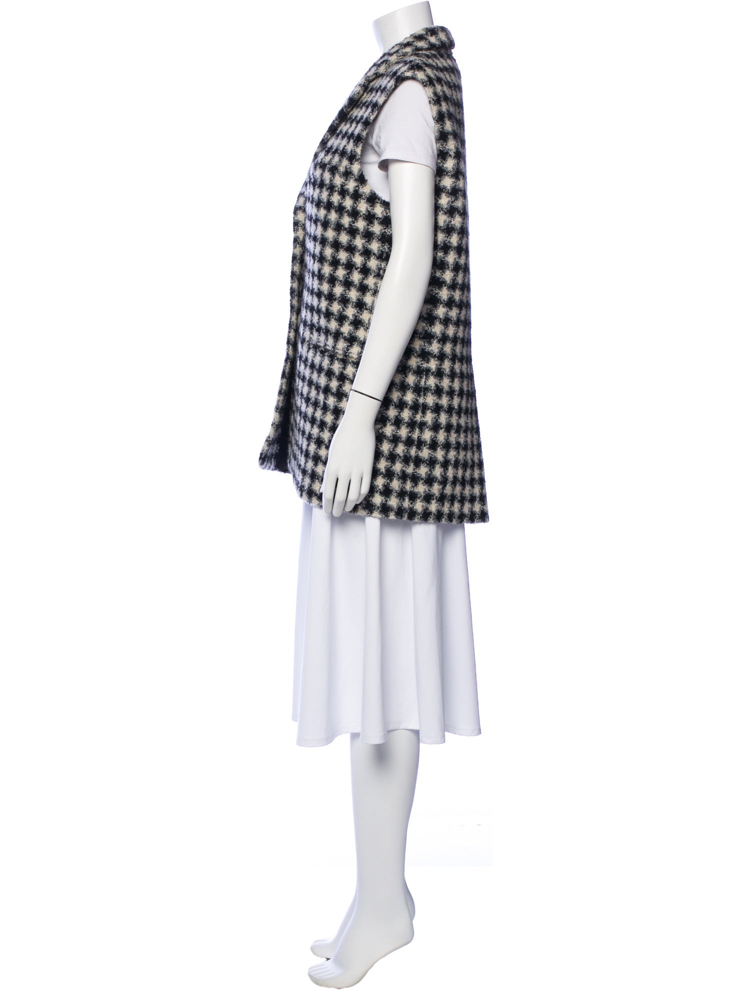 Rochas Wool Plaid Print Vest
