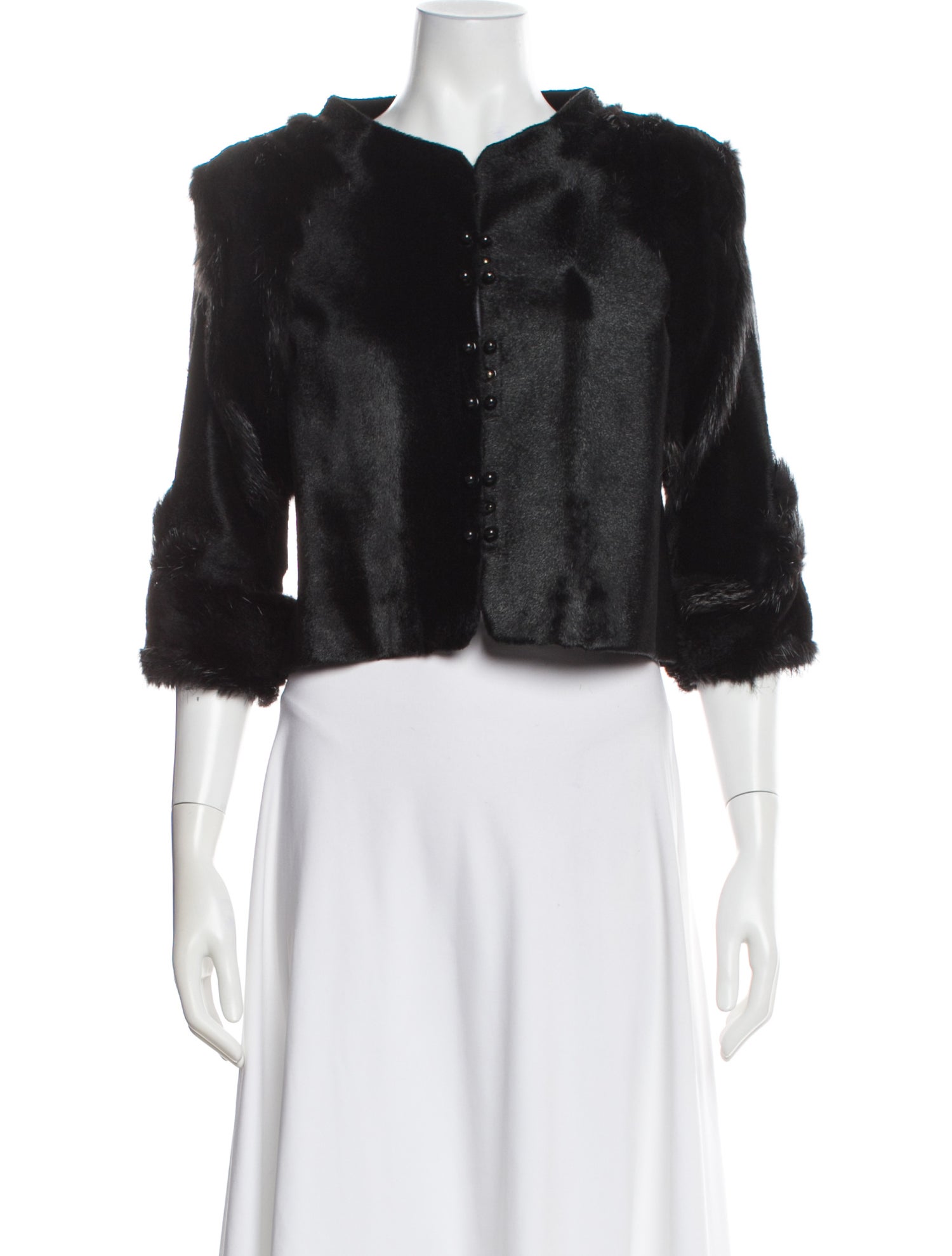 Rochas Calfskin Faux Fur Jacket