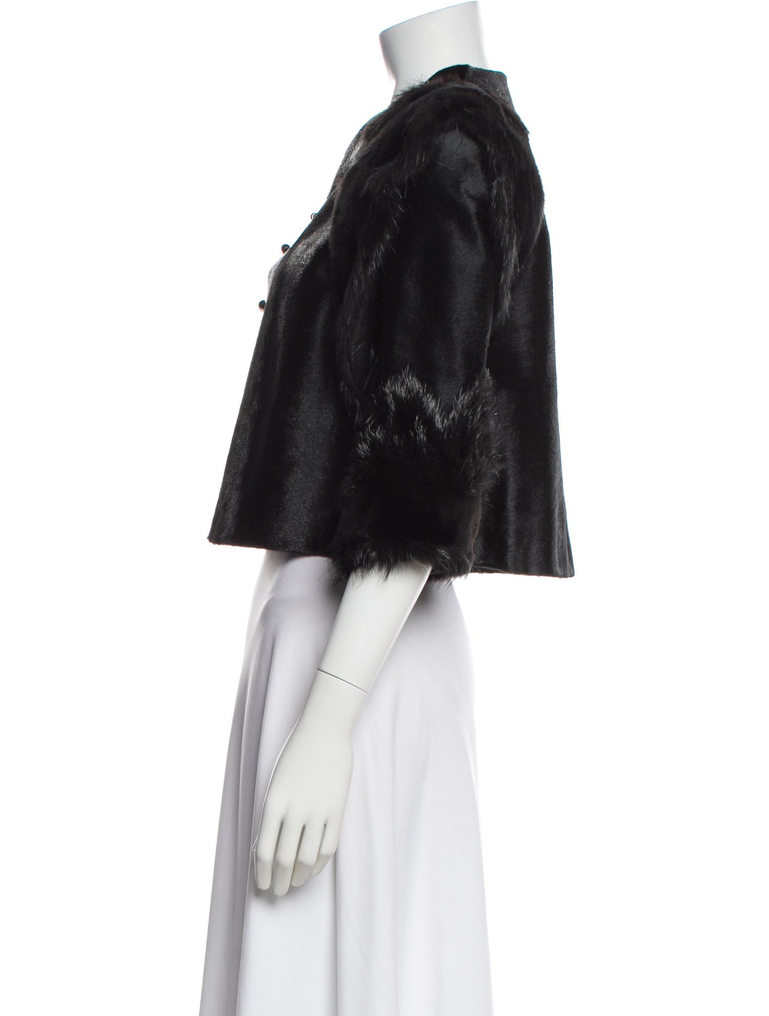 Rochas Calfskin Faux Fur Jacket