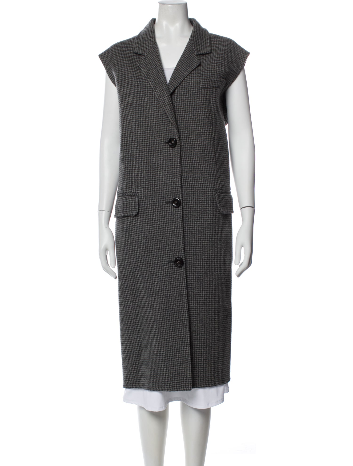 Rochas Wool Plaid Print Vest