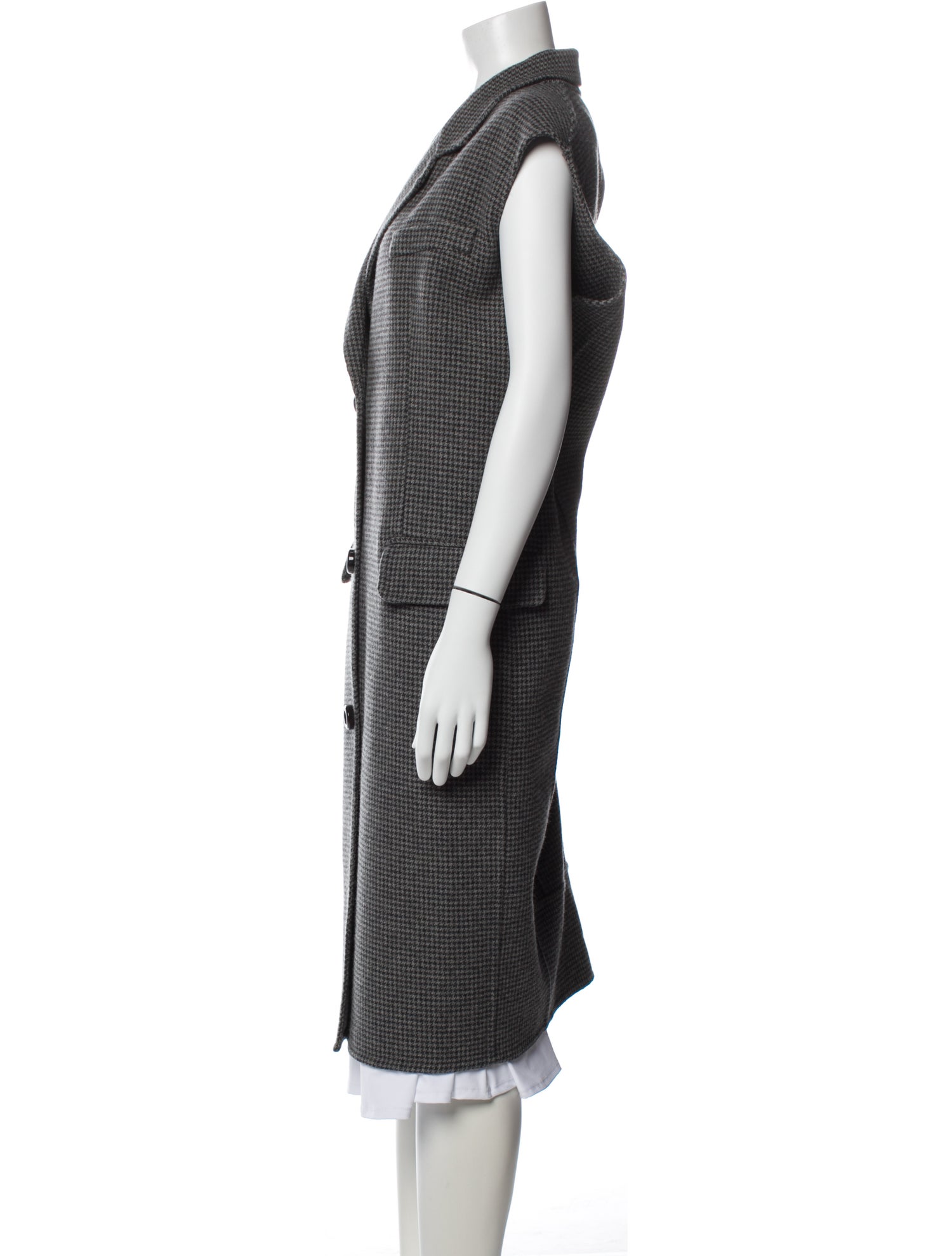 Rochas Wool Plaid Print Vest