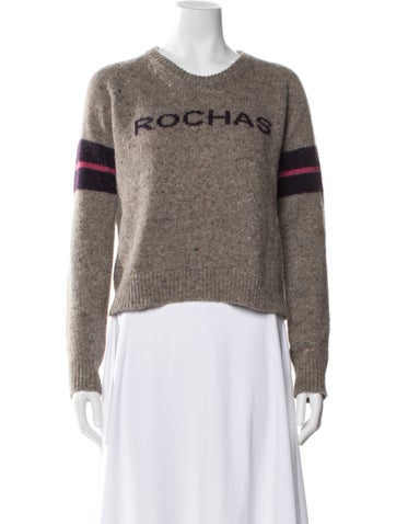 Pre-owned Rochas Wool Crew Neck Sweater In Multi