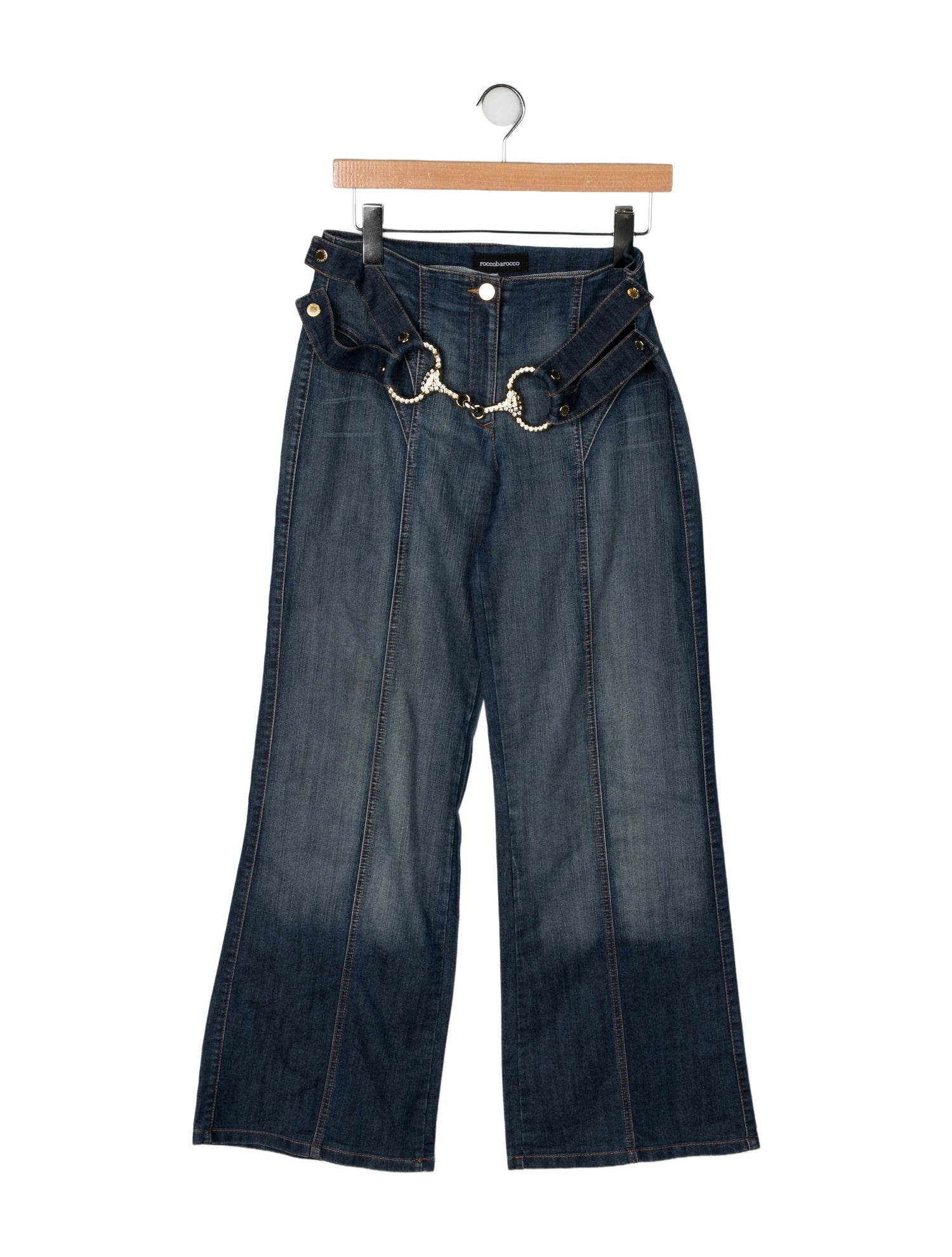 Roccobarocco Mid-Rise Wide Leg Jeans