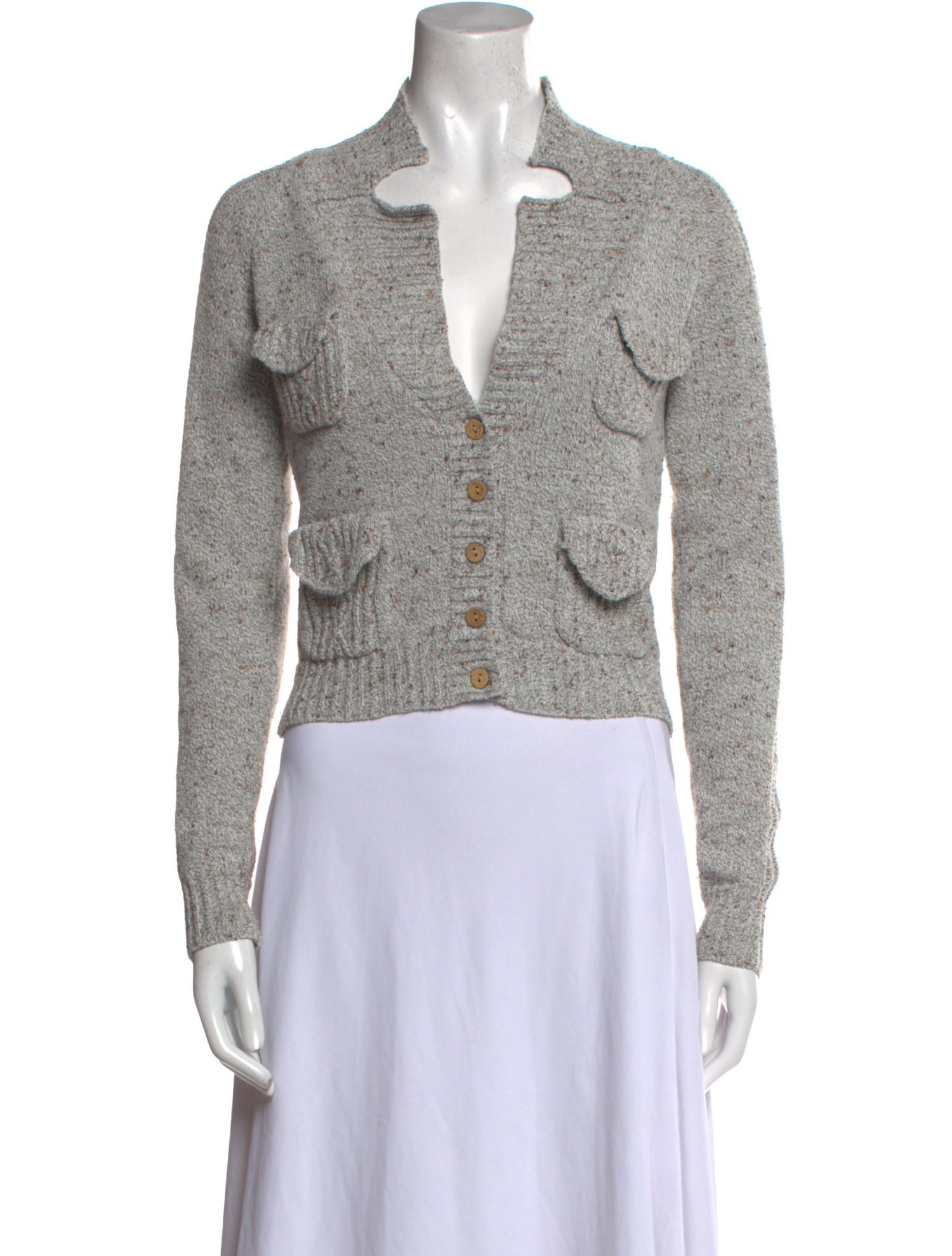 Rodarte x Opening Ceremony V-Neck Long Sleeve Crop Top