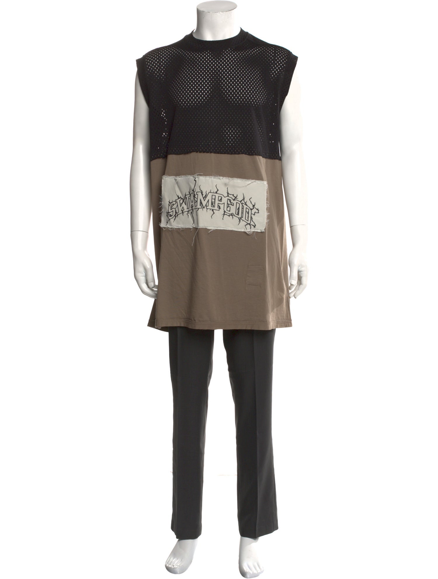 Rick Owens x Champion Colorblock Pattern Scoop Neck T-Shirt