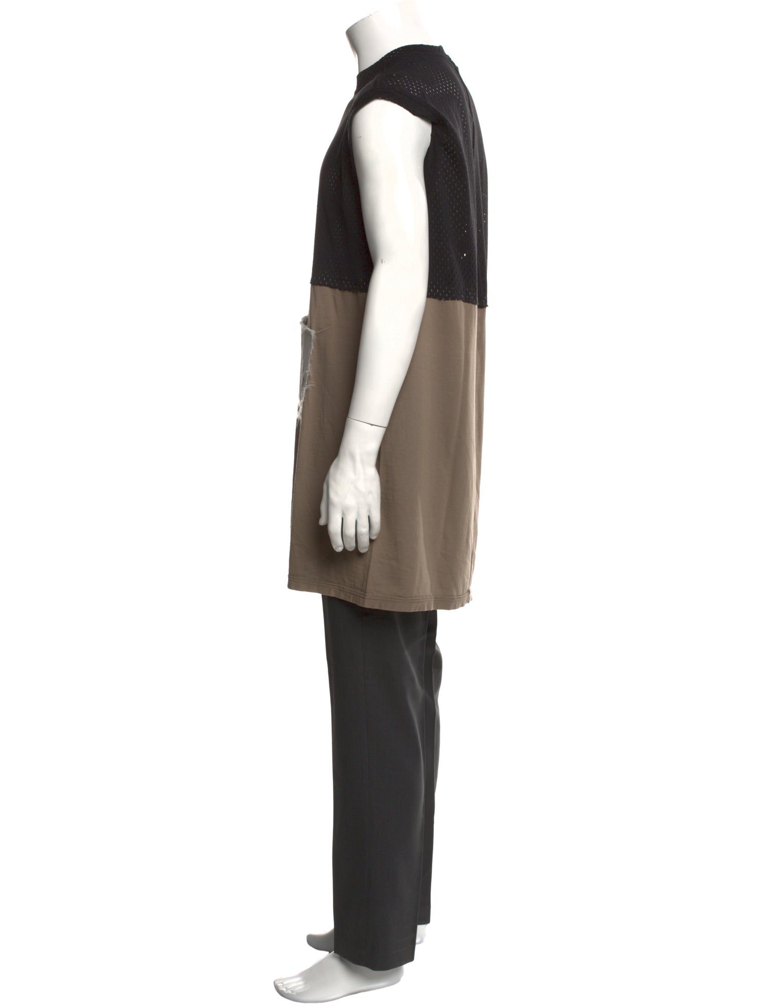 Rick Owens x Champion Colorblock Pattern Scoop Neck T-Shirt