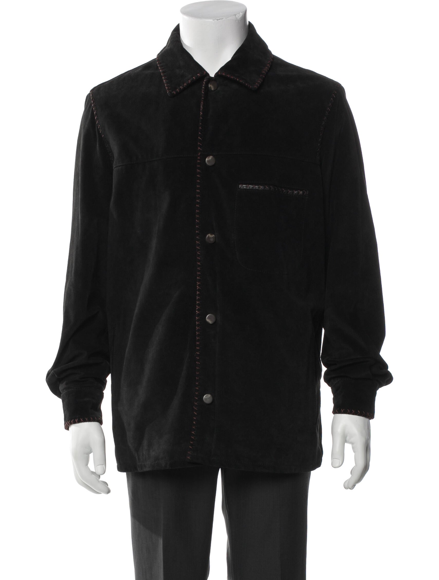 Robert Comstock Leather Trucker Jacket