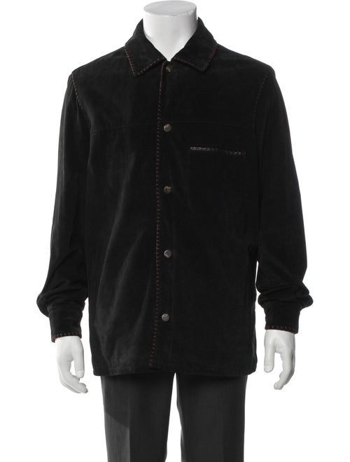 Robert Comstock Leather Trucker Jacket