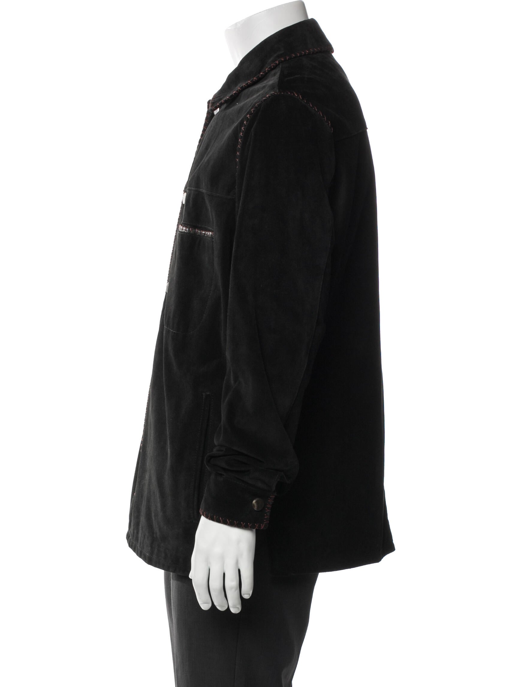 Robert Comstock Leather Trucker Jacket