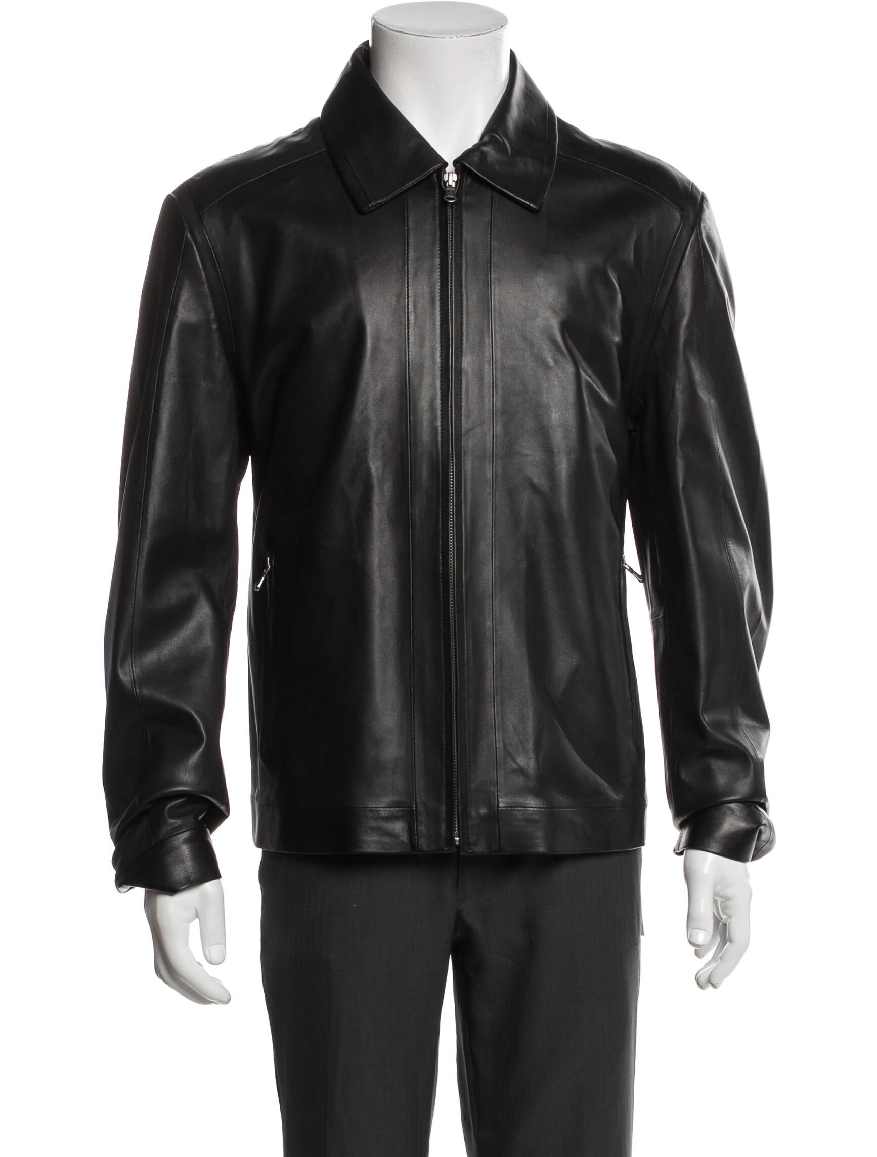 Robert Comstock Lamb Leather Moto Jacket