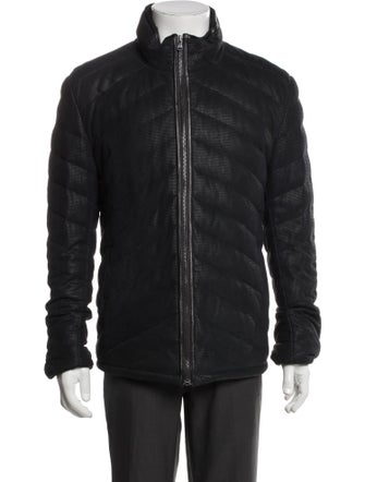 Robert Comstock Leather Puffer Coat