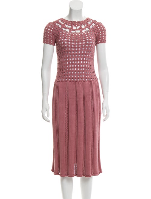 Rodarte Crochet Mini Dress Mauve