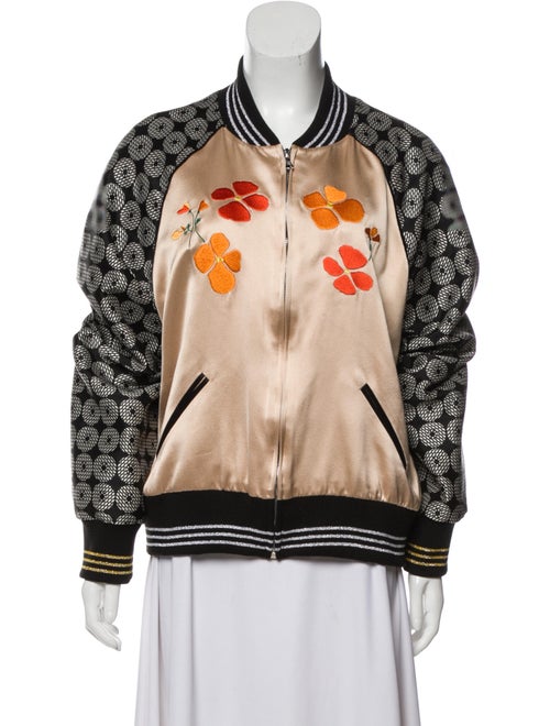 Rodarte Embroidered Bomber Jacket Tan