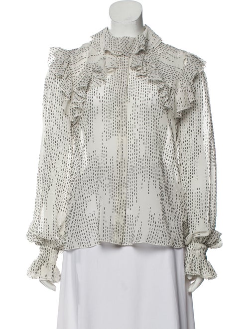 Rodarte Silk Printed Blouse White