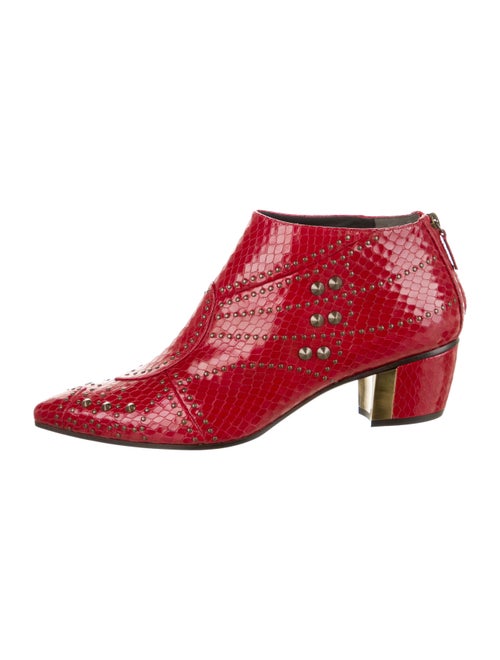 Rodarte 2017 Embossed Boots Red