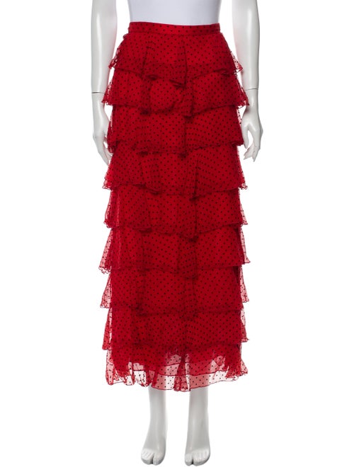 Rodarte Silk Long Skirt Red