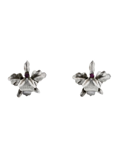 Rodarte Orchid Stud Earrings Silver