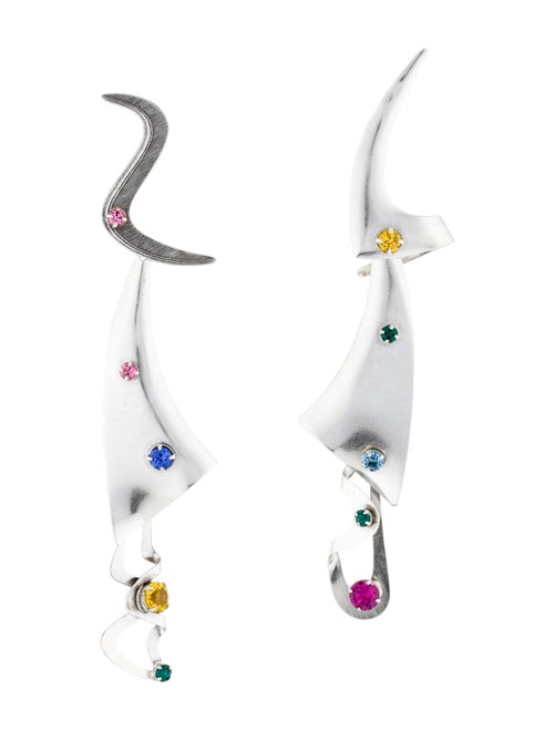 Rodarte Abstract Drop Earrings Silver