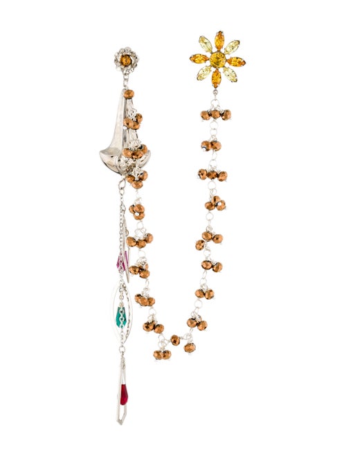 Rodarte Floral Drop Earrings Silver