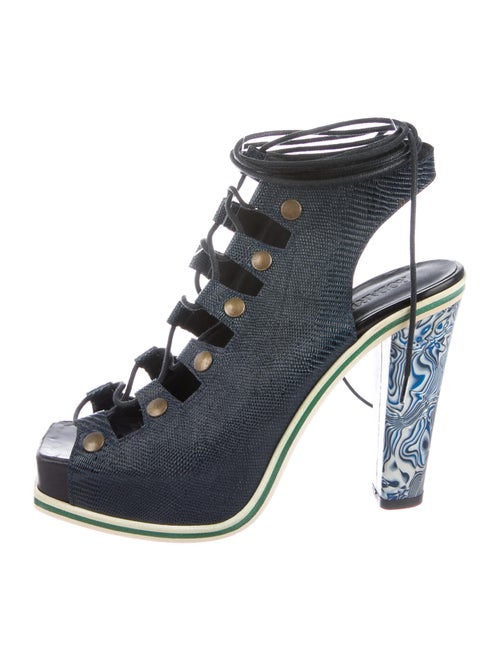 Rodarte 2015 Embossed Sandals Blue