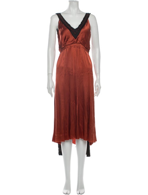 Rodarte Silk Long Dress Orange