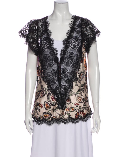 Rodarte Silk Lace Pattern Blouse