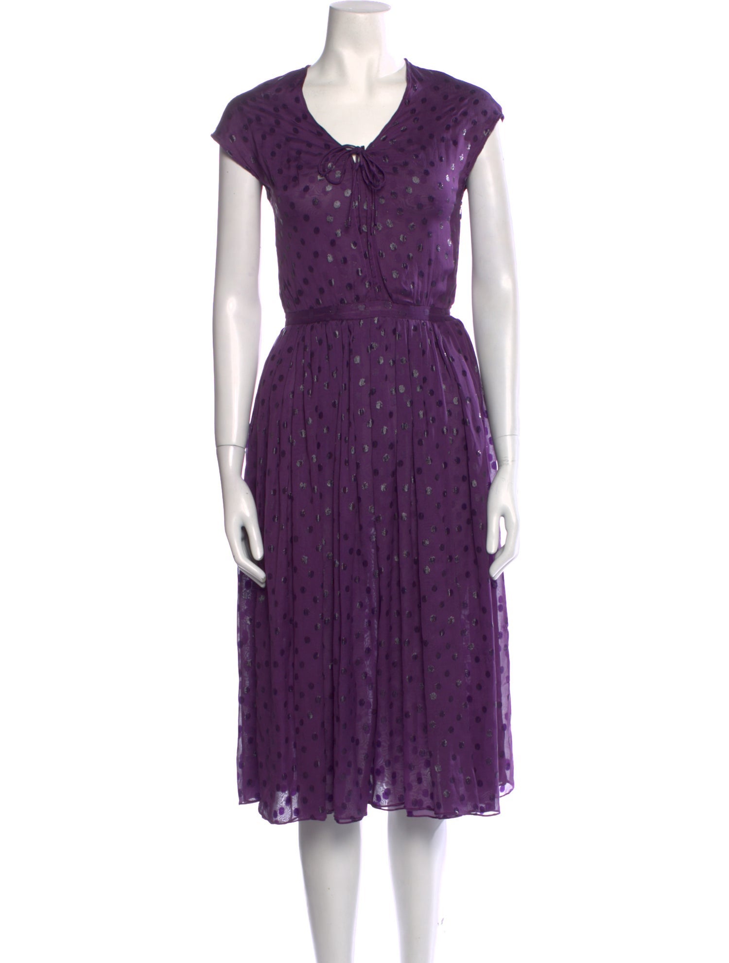 Rodarte Polka Dot Print Midi Length Dress