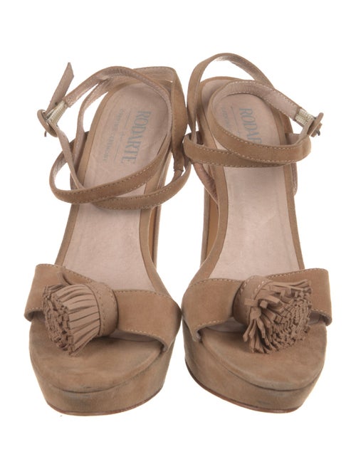 Rodarte Suede Fringe Trim Accent Sandals