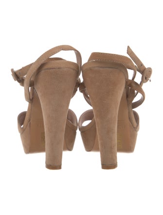 Rodarte Suede Fringe Trim Accent Sandals