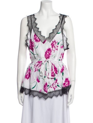 Rodarte Tops Lace Pattern V-Neck Blouse XS