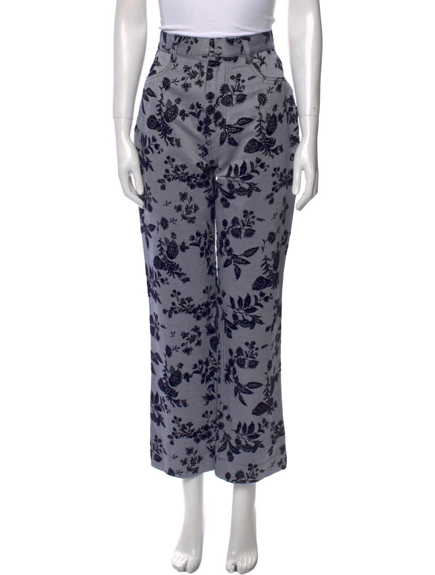 Rodarte Floral Print Straight Leg Pants