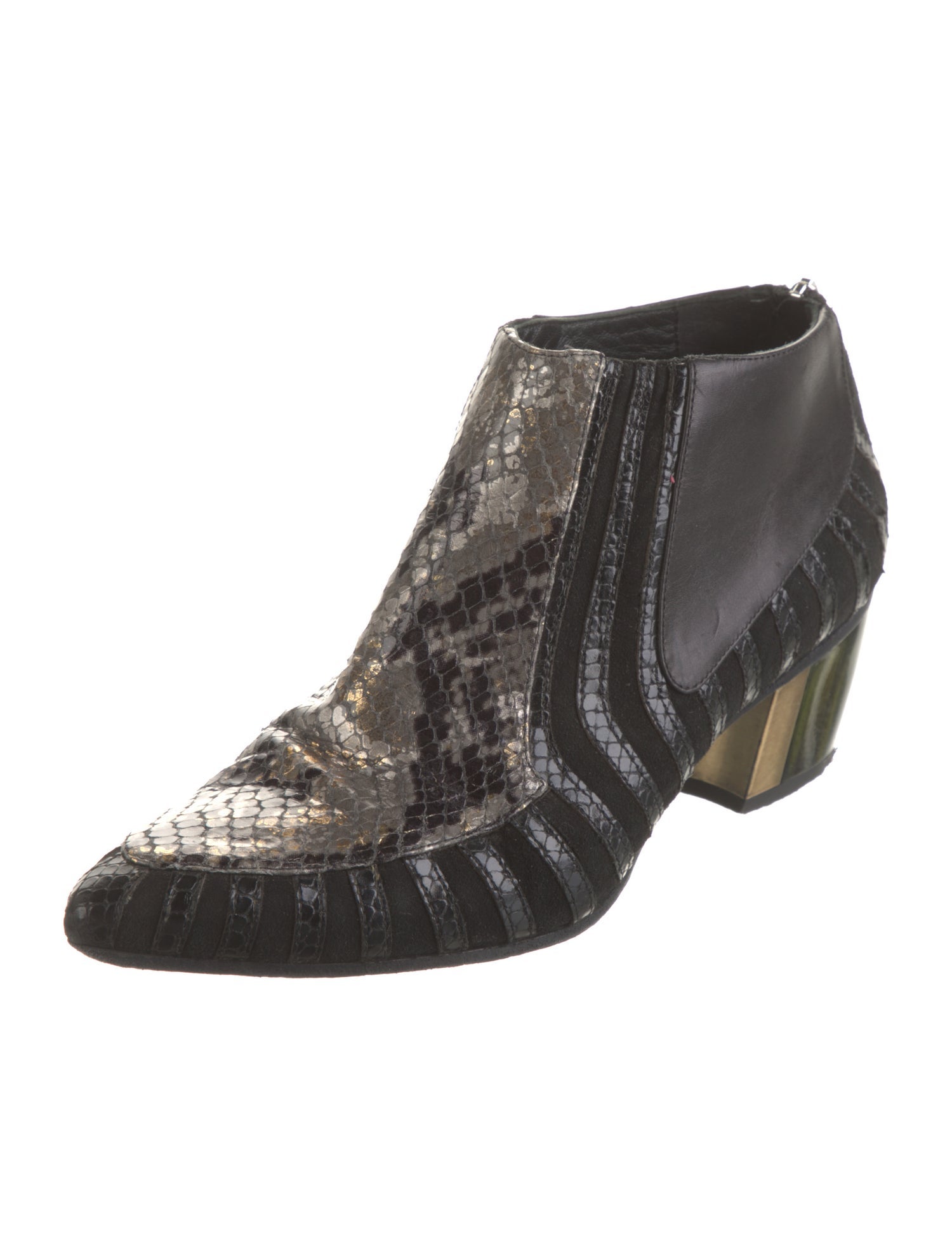 Rodarte Leather Animal Print Boots