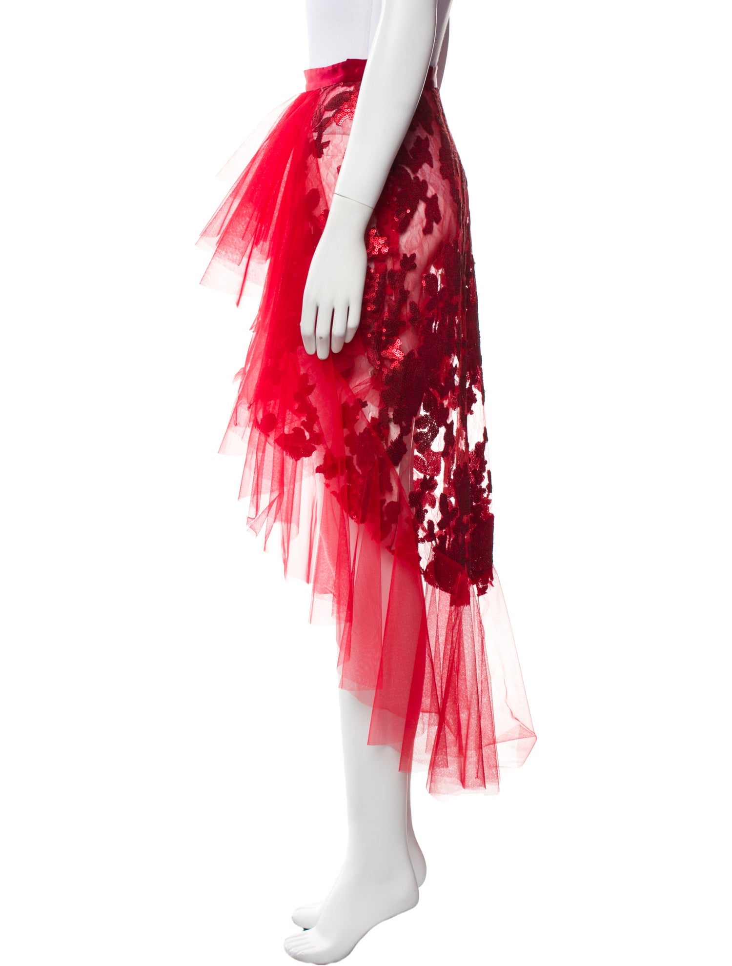 Rodarte Floral Print Midi Length Skirt