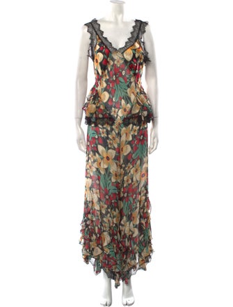Rodarte Silk Printed Jumpsuit