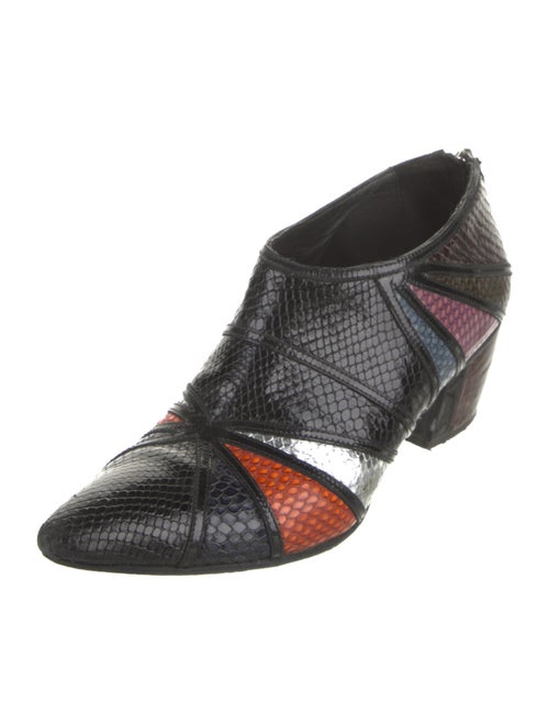 Rodarte Leather Colorblock Pattern Pumps
